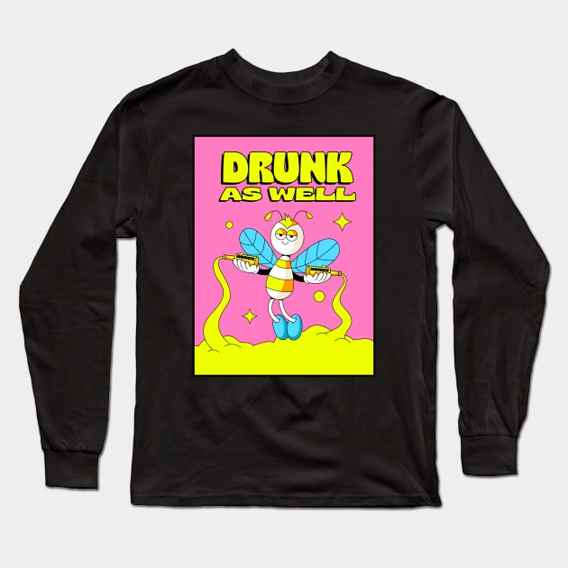 Drunk Bee Long Sleeve T-Shirt by ovcharka